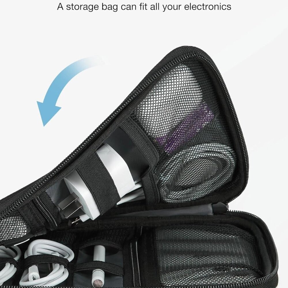 Electronics Organizer Travel Case, Small Cable Organizer Bag for Essentials, Tec - Picture 6 of 8